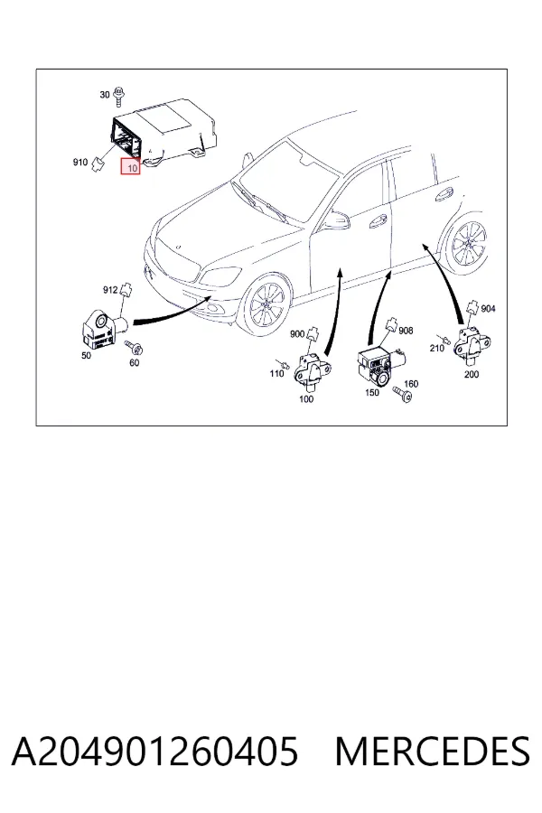 Módulo de control de airbag A204901260405 Mercedes