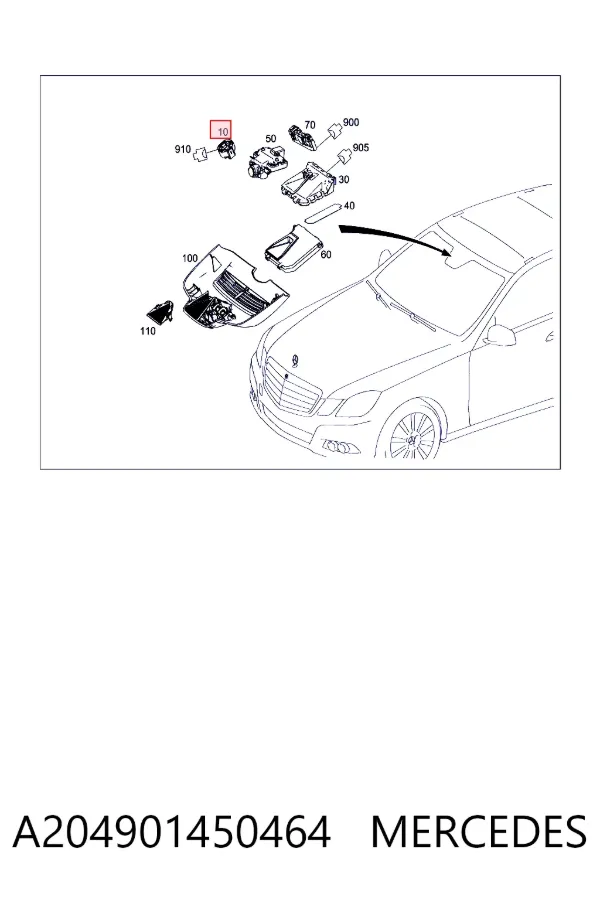 Sensor de lluvia A204901450464 Mercedes