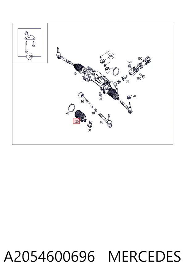 Fuelle dirección A2054600696 Mercedes