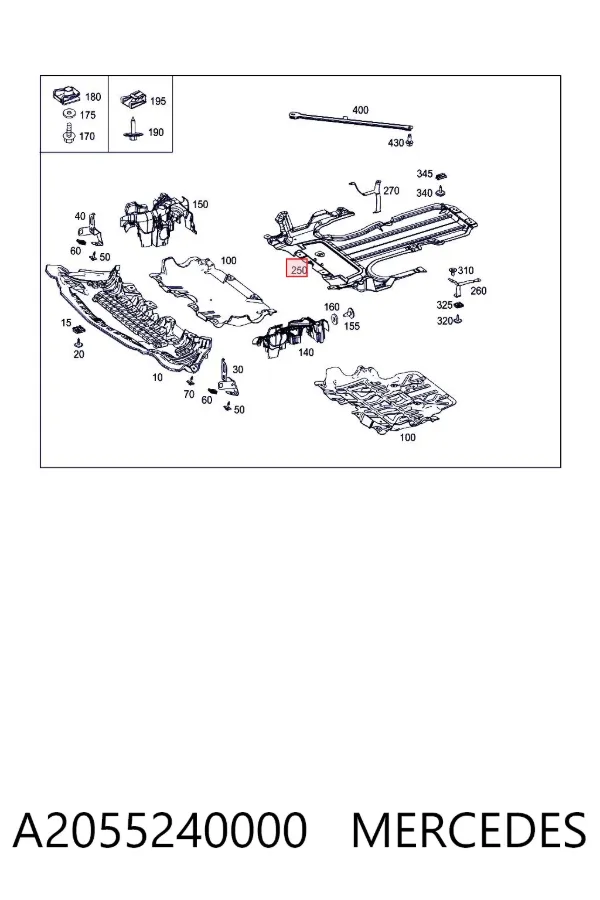 Protector para parachoques A2055240000 Mercedes