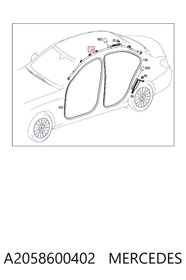 Airbag de cortina lateral izquierda A2058600402 Mercedes