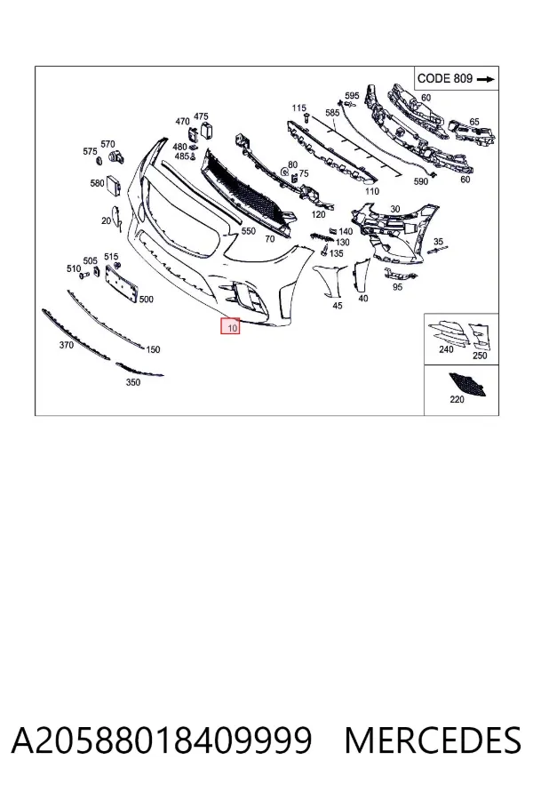Paragolpes A20588018409999 Mercedes