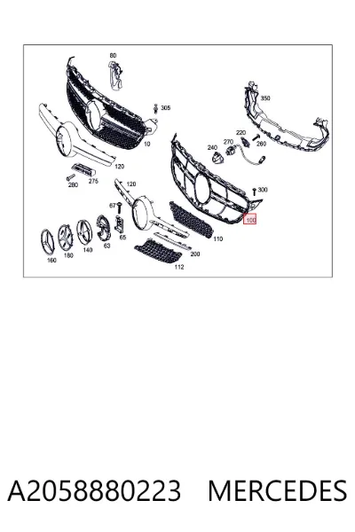 Parrilla del radiador MERCEDES A2058880223