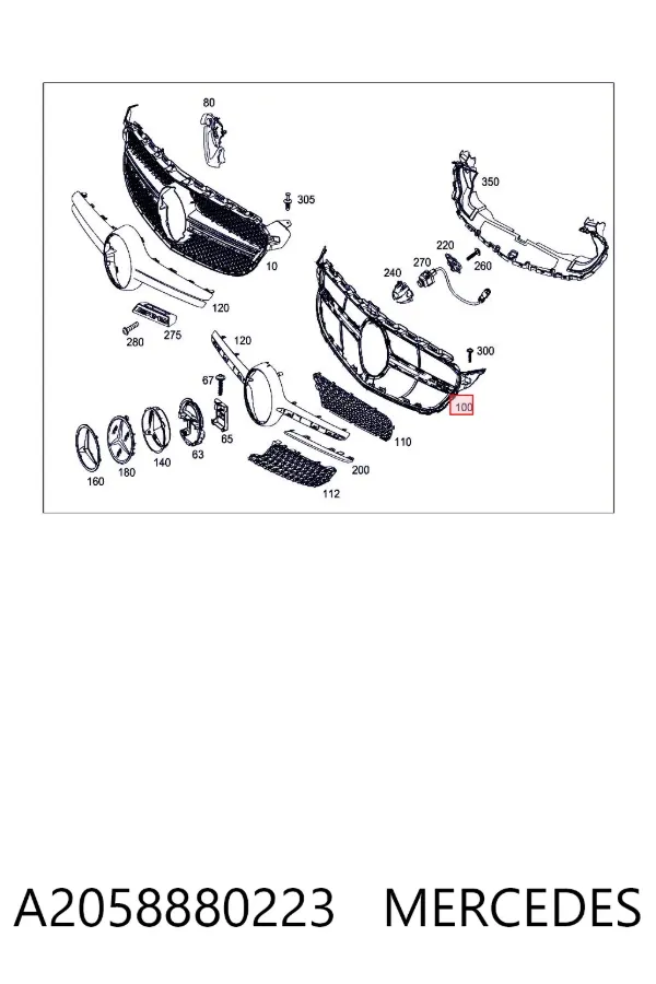 Parrilla A2058880223 Mercedes