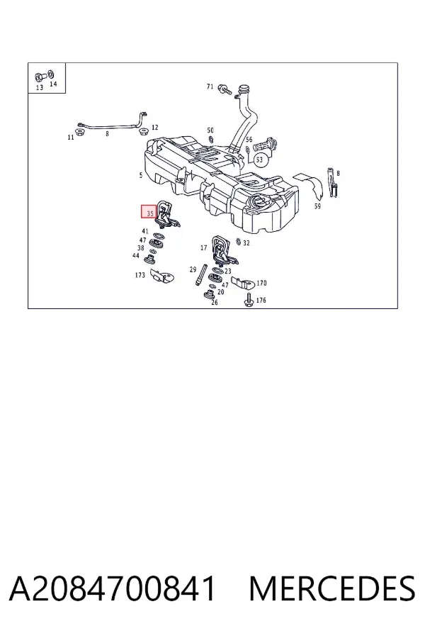 Sensor de nivel de combustible derecho A2084700841 Mercedes