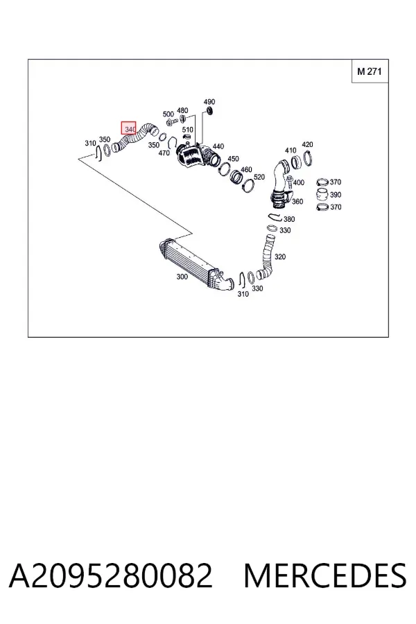 Tubo intercooler A2095280082 Mercedes