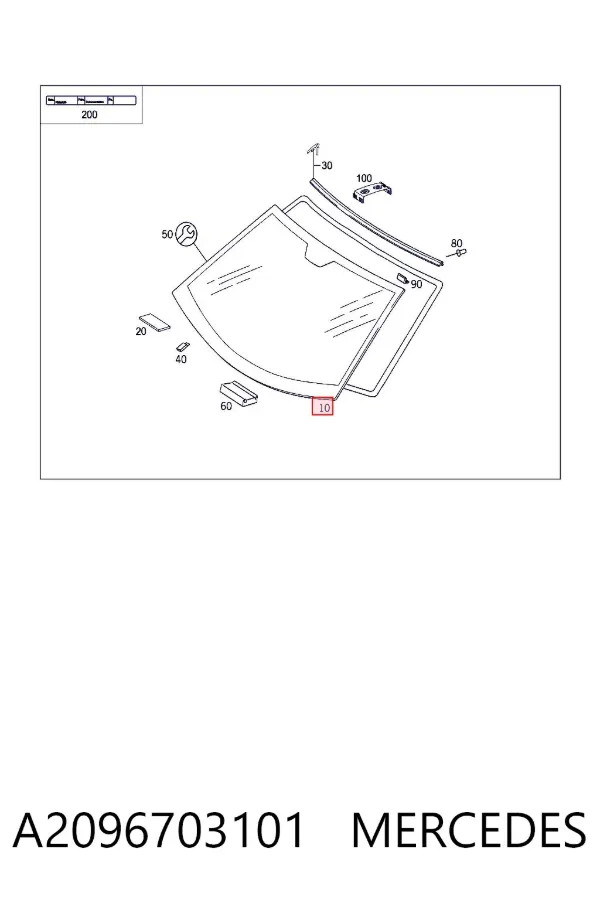 Parabrisas A2096703101 Mercedes