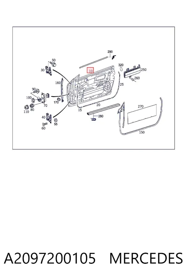 Puerta delantera izquierda A2097200105 Mercedes