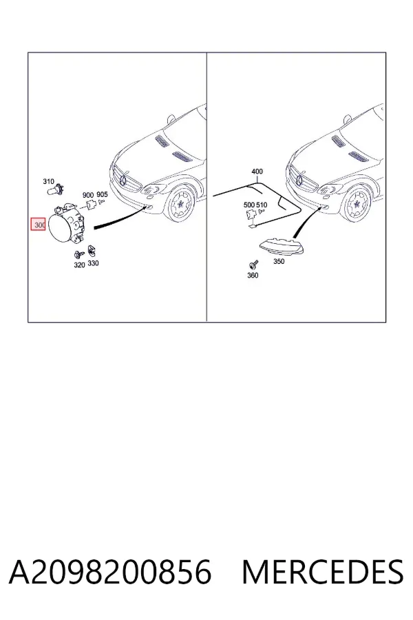 Faro antiniebla derecho A2098200856 Mercedes