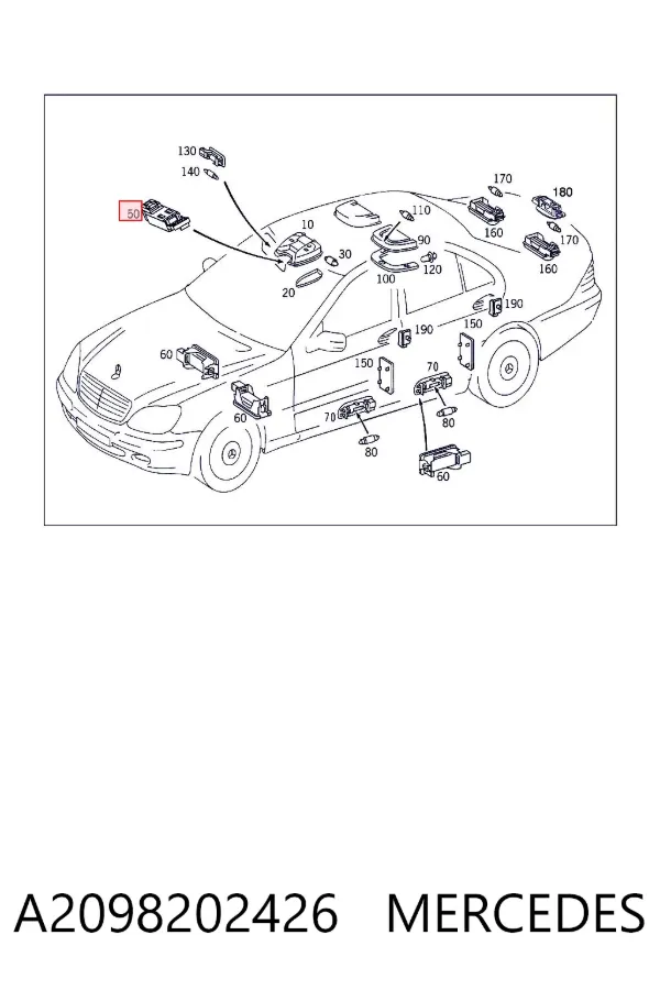Sensor de lluvia A2098202426 Mercedes