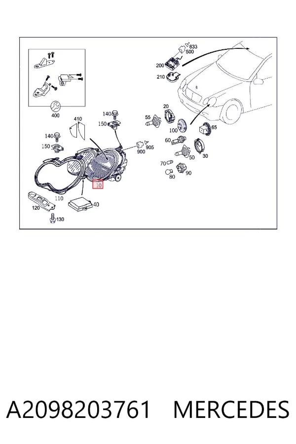 Faro izquierdo A2098203761 Mercedes