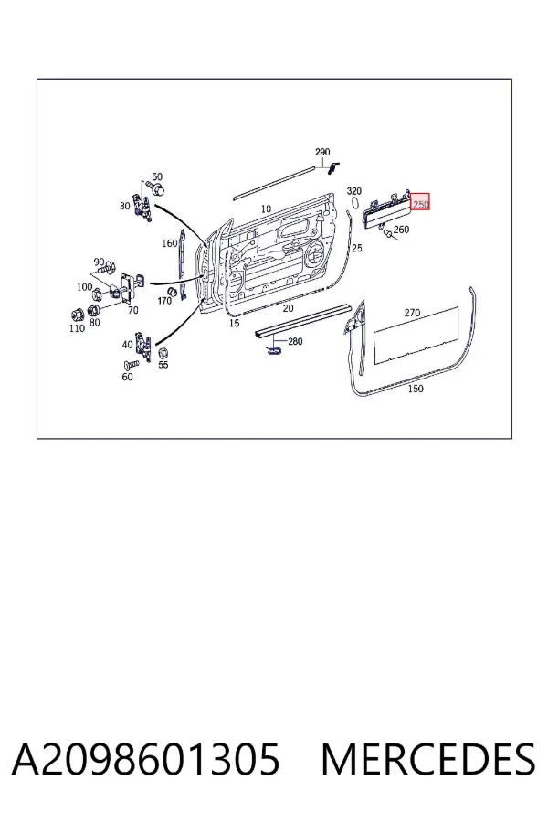 Airbag de puerta delantera izquierda A2098601305 Mercedes