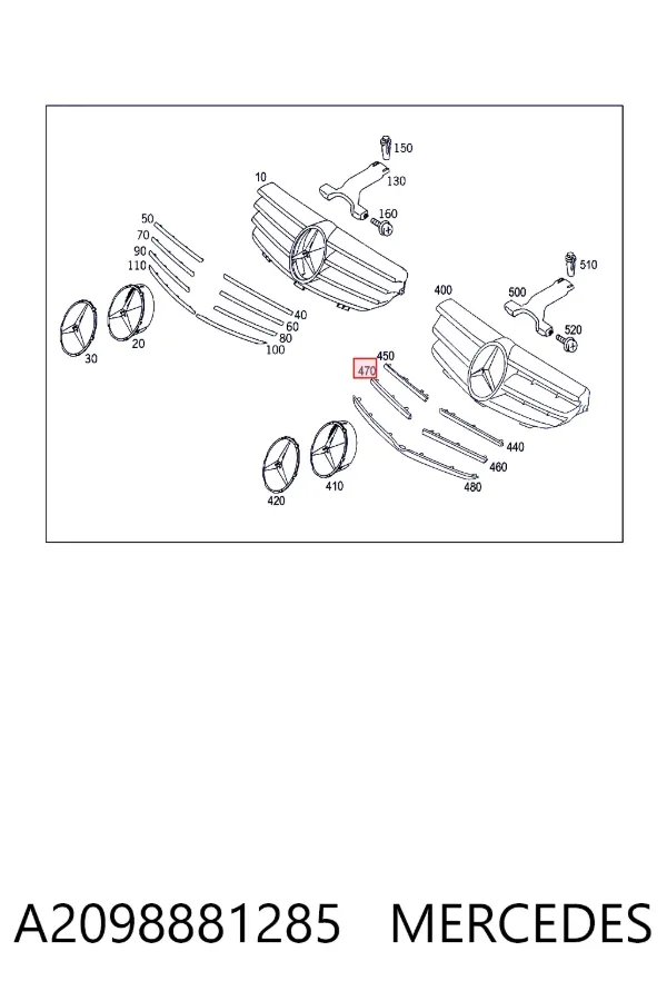 Parrilla A2098881285 Mercedes