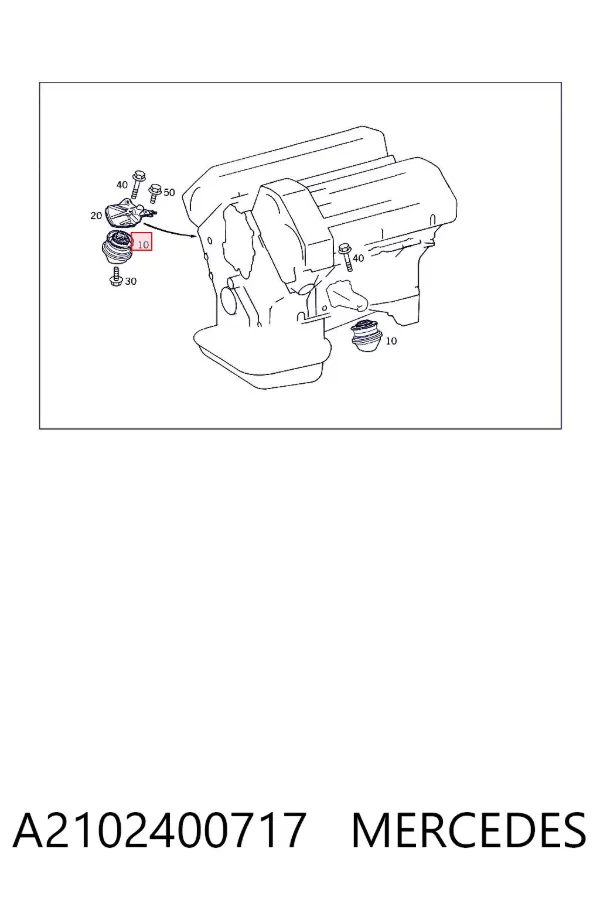 Soporte izquierdo del motor A2102400717 Mercedes