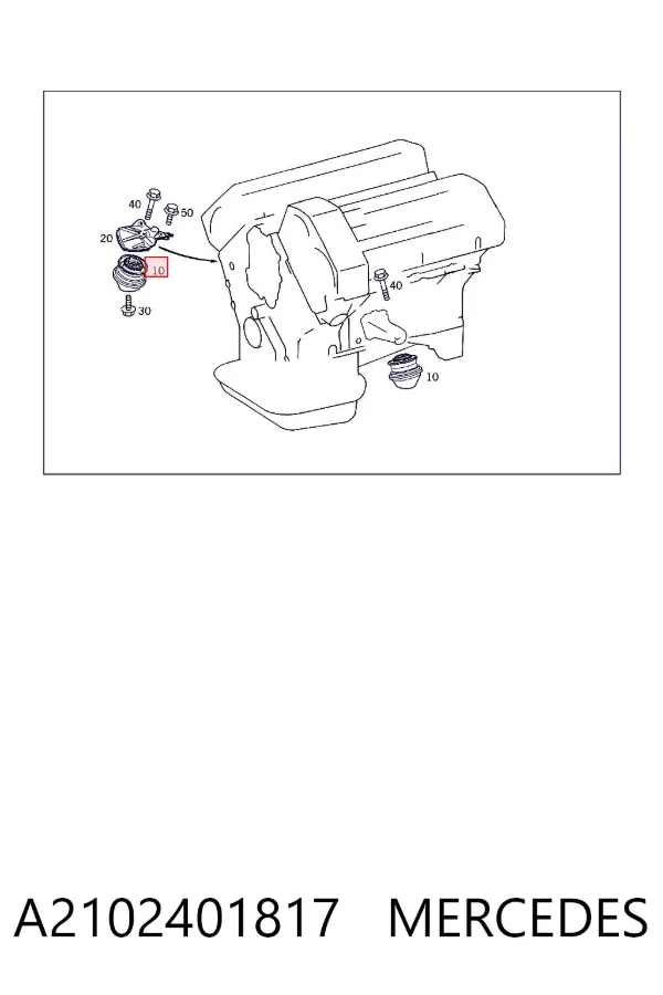 Soporte izquierdo del motor A2102401817 Mercedes