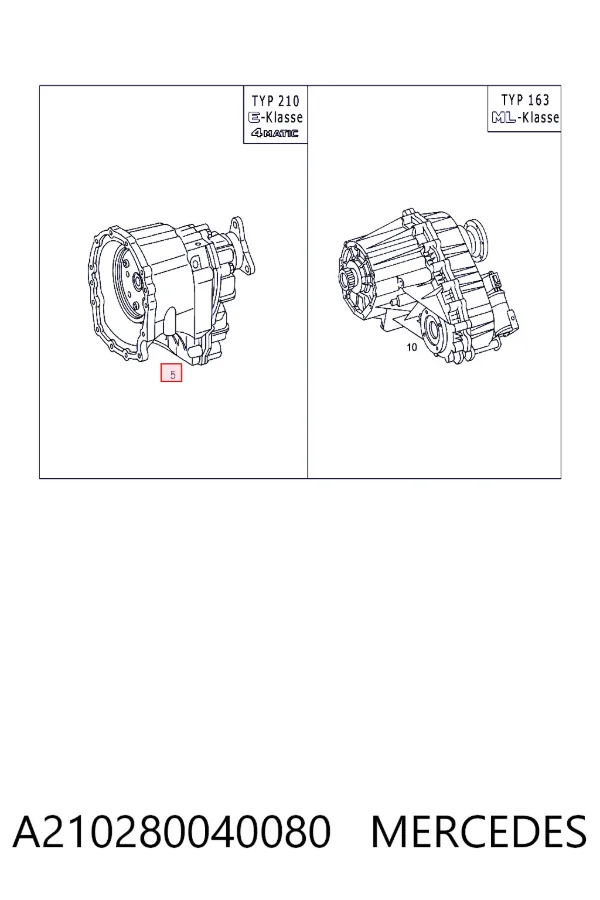 Caja de transferencia A210280040080 Mercedes