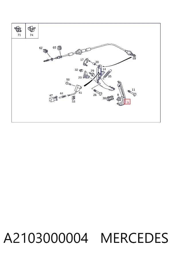 Pedal del acelerador A2103000004 Mercedes