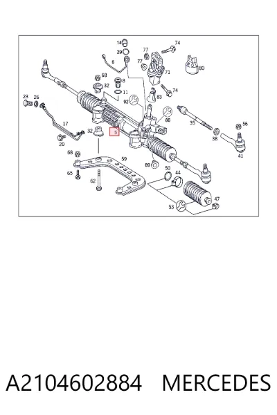 Cremallera de dirección MERCEDES A2104602884