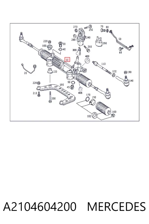 Cremallera de dirección A2104604200 Mercedes