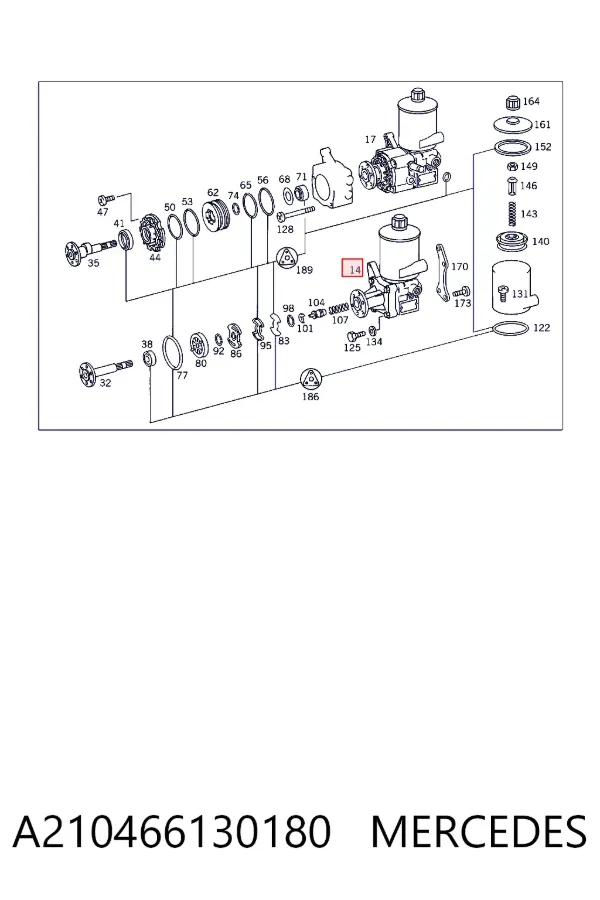Bomba de dirección A210466130180 Mercedes