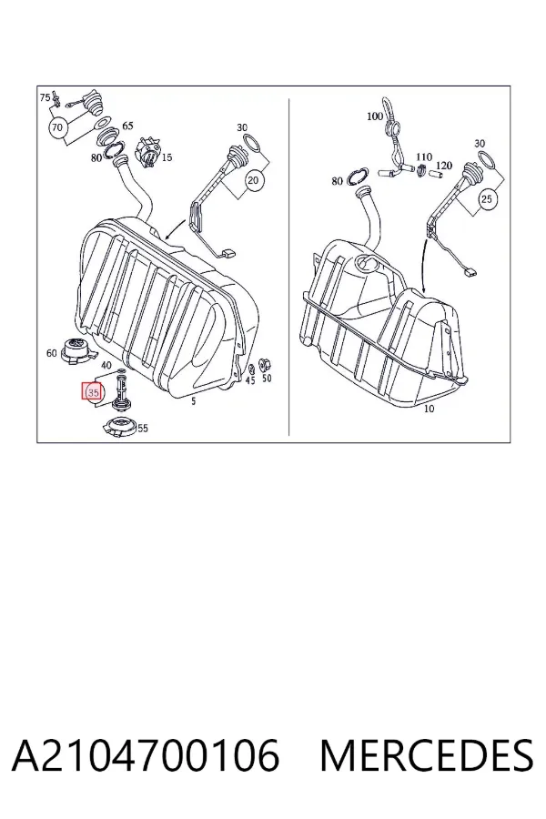 Filtro de combustible A2104700106 Mercedes