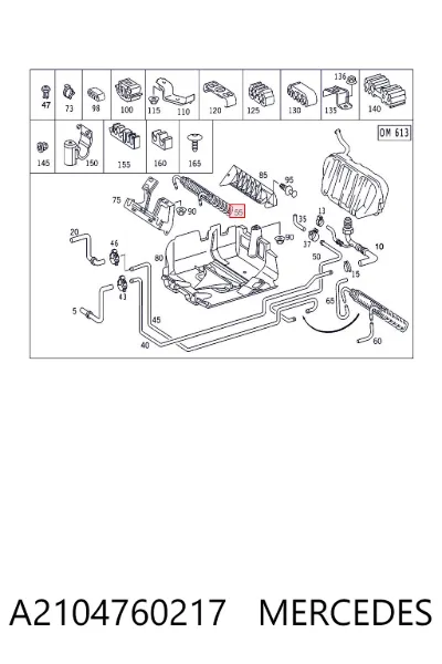 Radiador de enfriamiento de combustible MERCEDES A2104760217