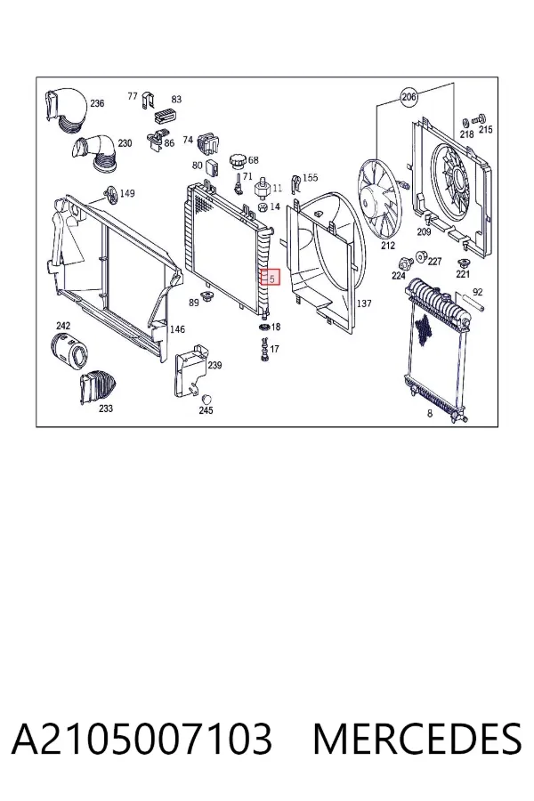 Radiador A2105007103 Mercedes