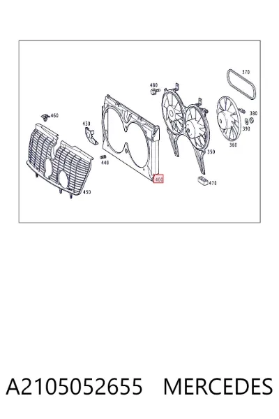 Difusor del radiador del aire acondicionado MERCEDES A2105052655