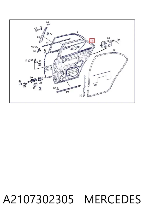 Puerta trasera izquierda A2107302305 Mercedes