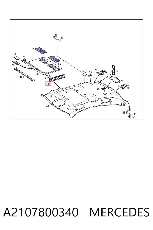 Techo interior A2107800340 Mercedes