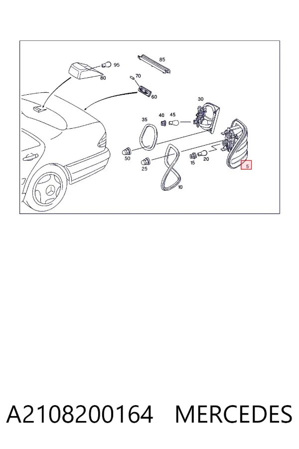 Piloto trasero exterior izquierdo A2108200164 Mercedes