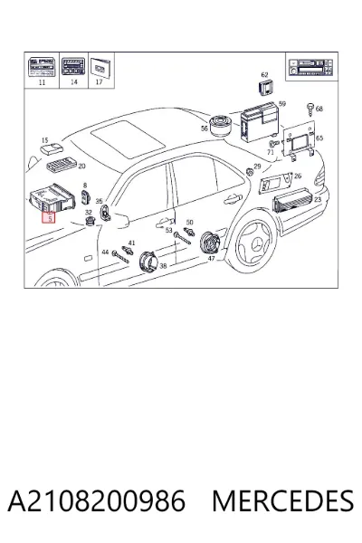 Radio AM/FM universal MERCEDES A2108200986