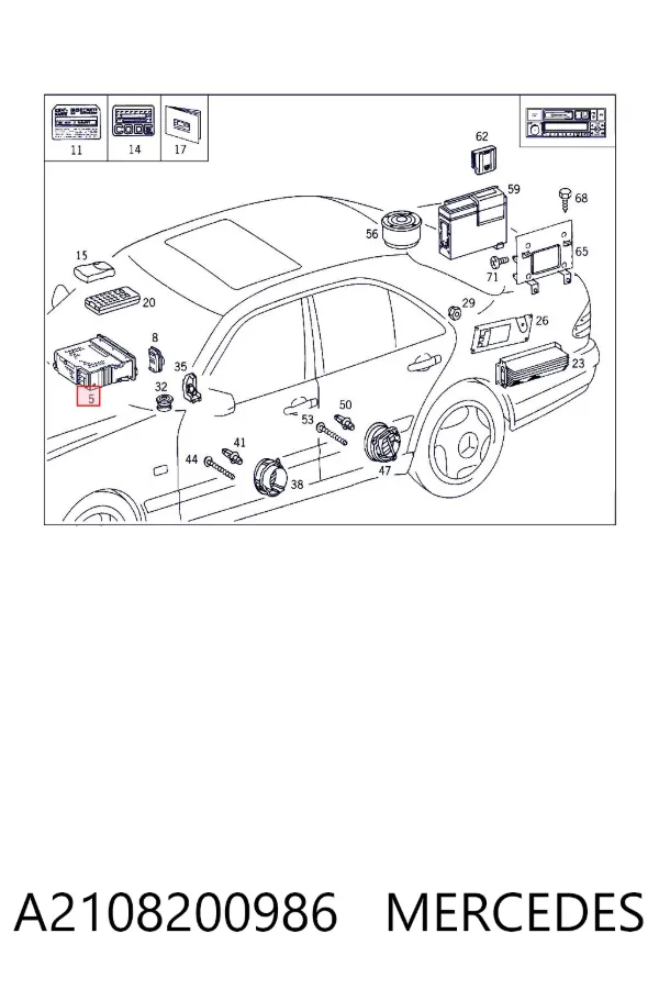 Radio AM/FM universal A2108200986 Mercedes