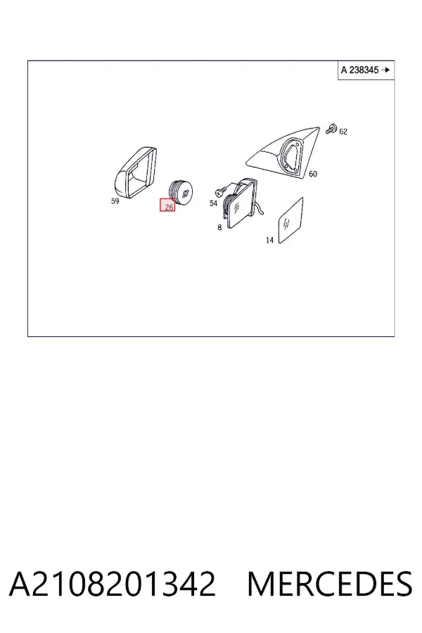 Motor del actuador del espejo retrovisor A2108201342 Mercedes