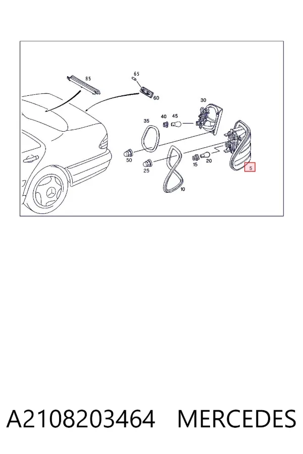 Piloto trasero exterior derecho A2108203464 Mercedes