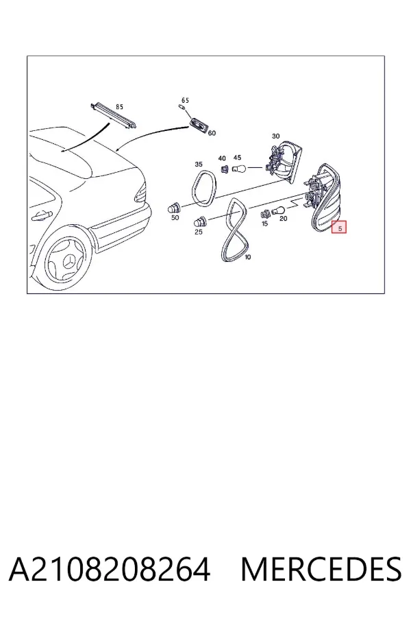 Piloto trasero exterior derecho A2108208264 Mercedes