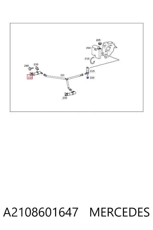 Tobera del lavador de faro delantero derecho A2108601647 Mercedes