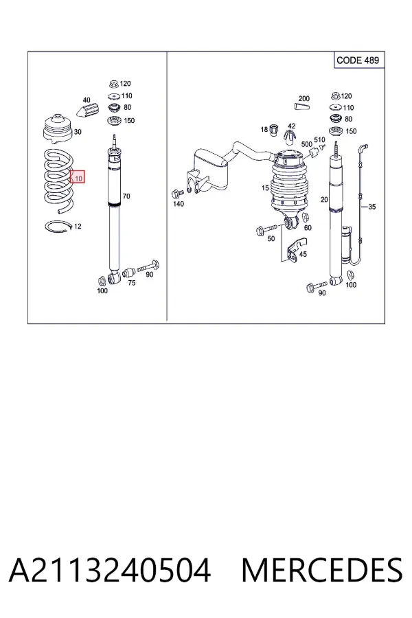 Muelle A2113240504 Mercedes