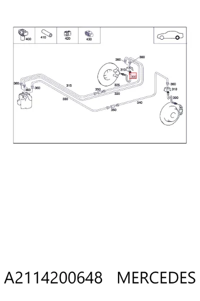 Manguera de freno trasera MERCEDES A2114200648