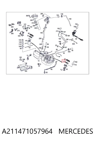 Junta del sensor de nivel de combustible/bomba de combustible (depósito de combustible) MERCEDES A211471057964