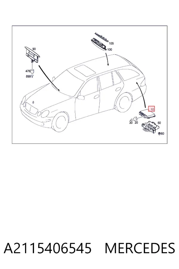 Módulo de control del asistente de aparcamiento A2115406545 Mercedes