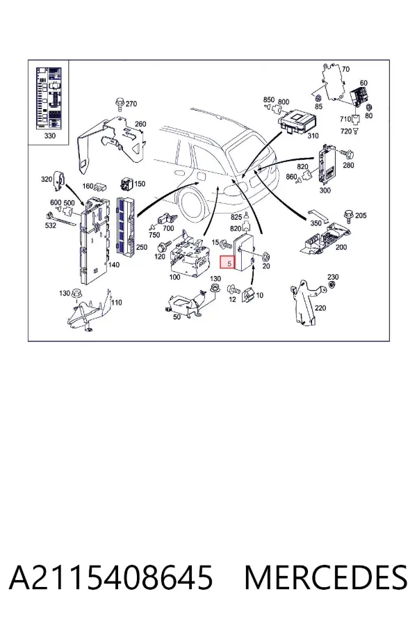 Módulo de control de batería A2115408645 Mercedes