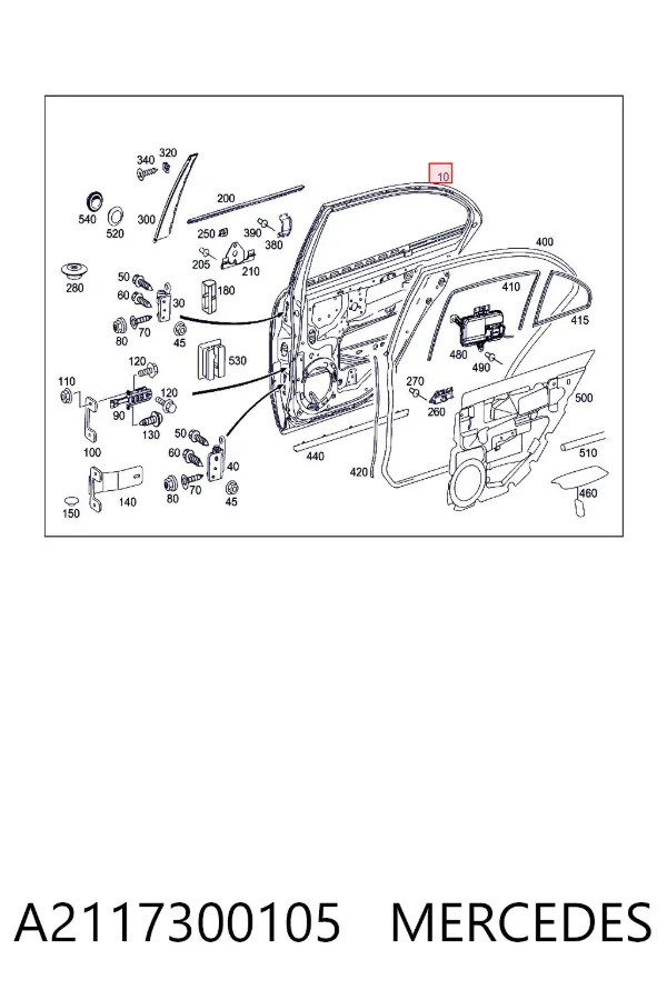 Puerta trasera izquierda A2117300105 Mercedes