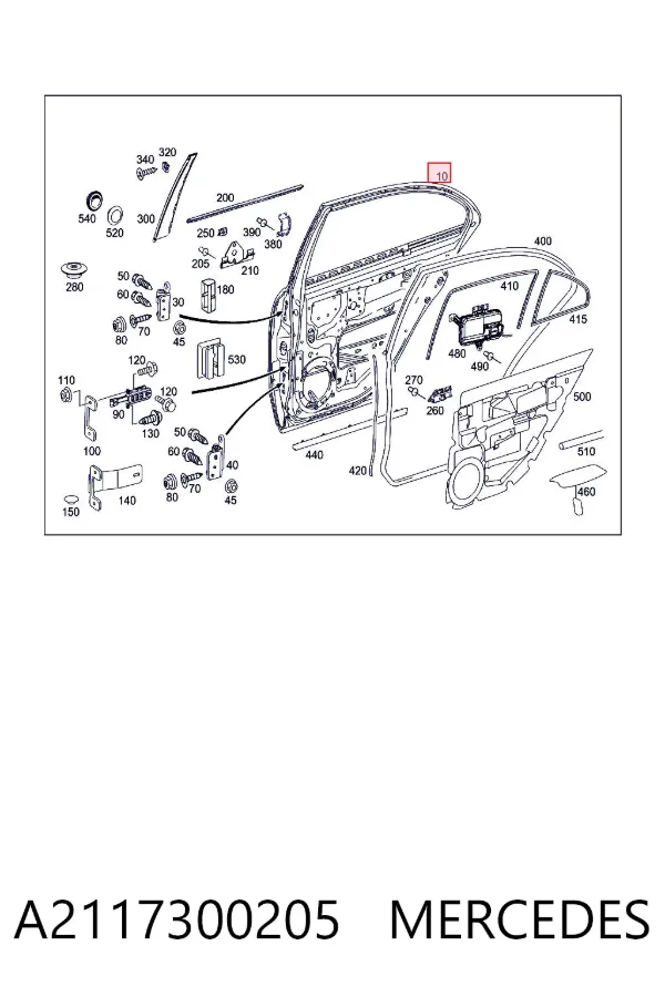 Puerta trasera derecha A2117300205 Mercedes