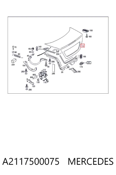 Tapa del maletero MERCEDES A2117500075