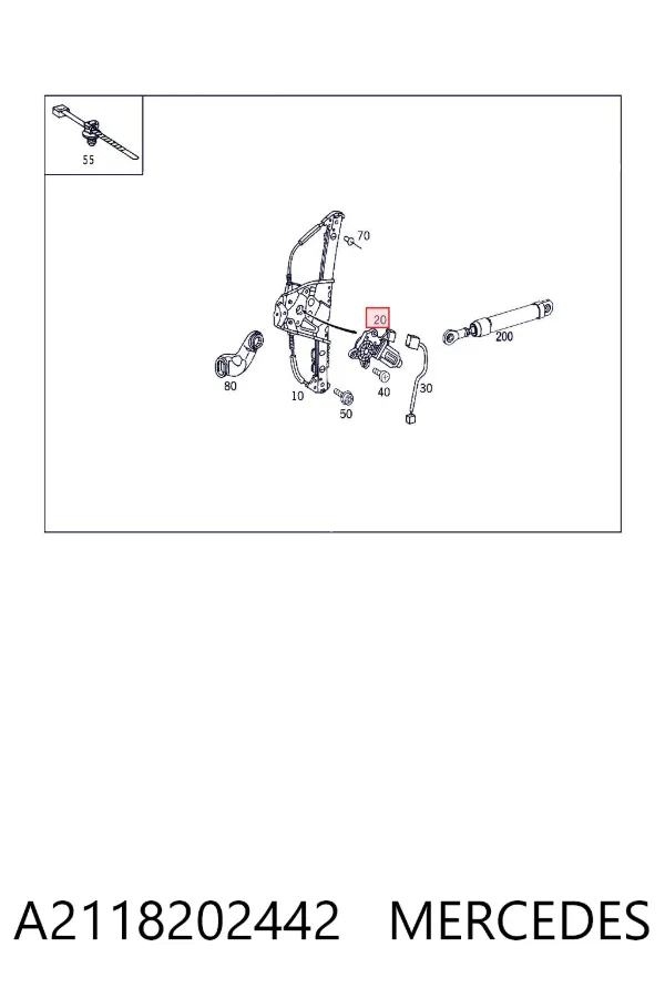 Motor del elevalunas de la puerta trasera derecha A2118202442 Mercedes