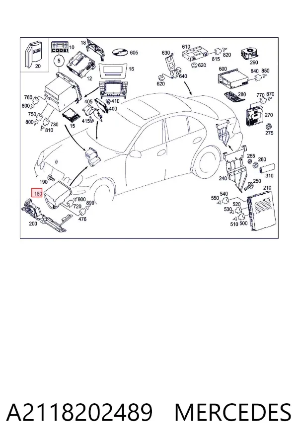 Radio A2118202489 Mercedes