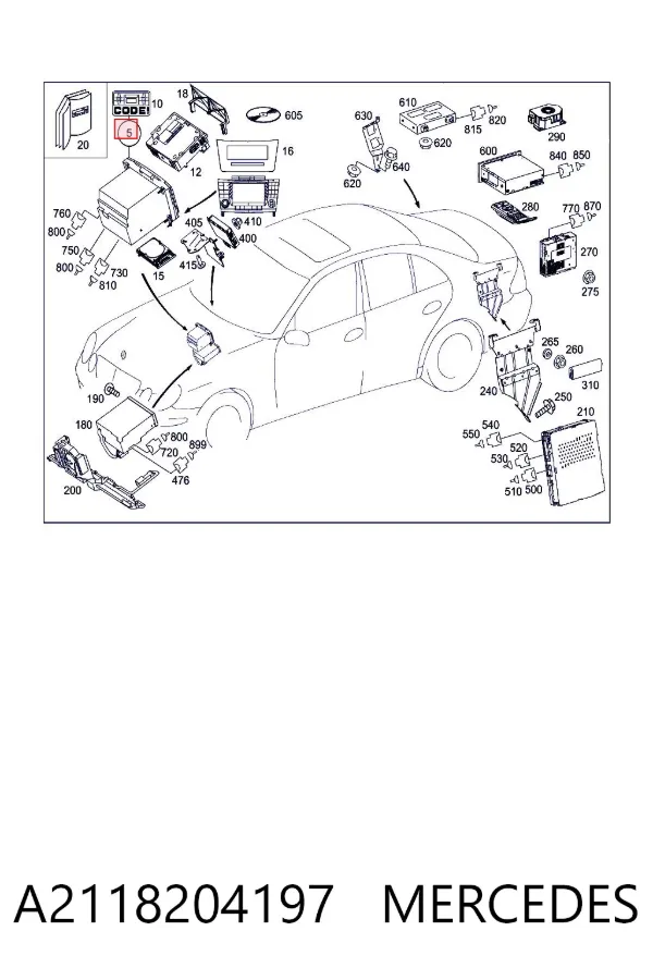 Radio A2118204197 Mercedes