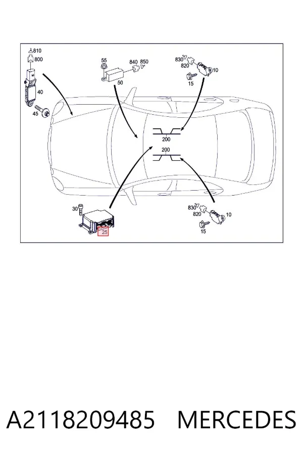 Módulo de control de airbag A2118209485 Mercedes