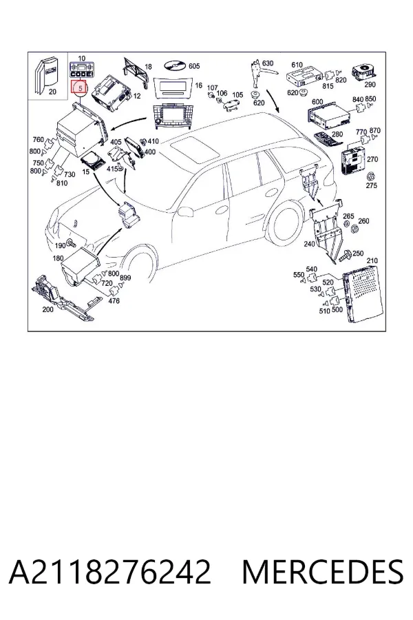 Radio A2118276242 Mercedes